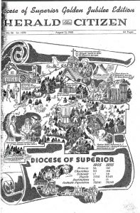 Front page of the August 13, 1955 Diocese of Superior Golden Jubilee issue